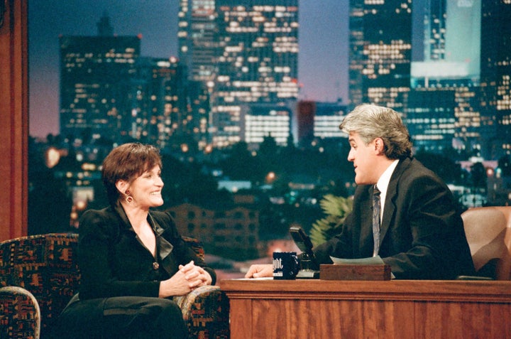 Margot Kidder with Jay Leno in November 1996.