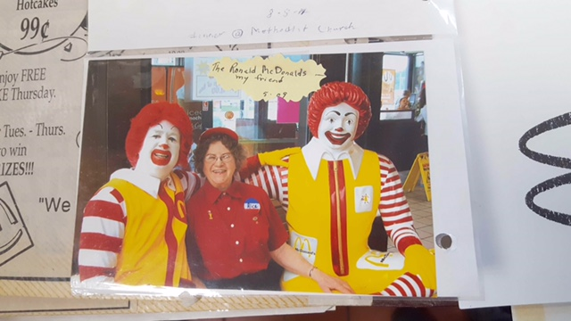 A page of Alice Pirnie's McDonald's scrapbook.