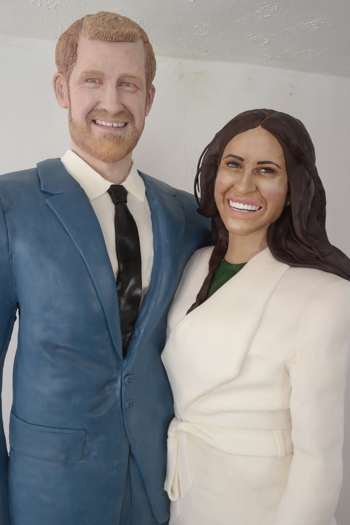 Cake artist Lara Mason said creating the couple's faces was both the most difficult and most fun part of the process.