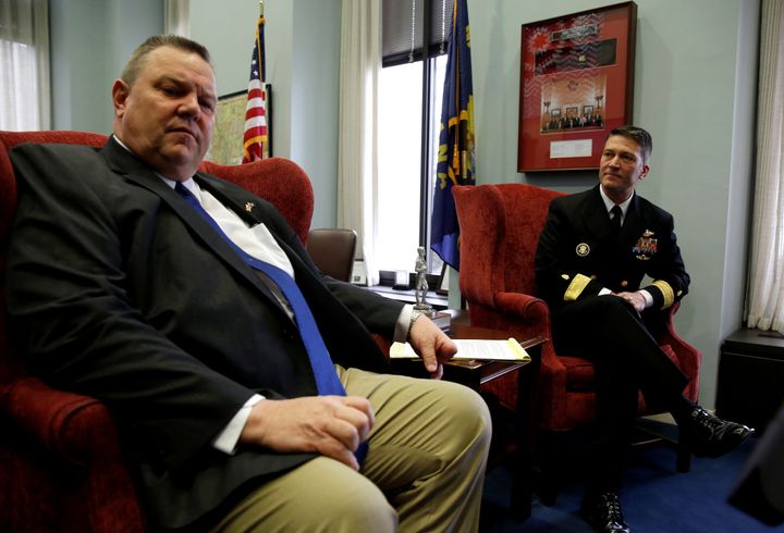 Tester led the fight against the nomination of Navy Rear Adm. Ronny Jackson (right) to head the Veteran Affairs Department, incurring the wrath of President Donald Trump.