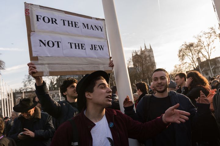 Jewish protestors in Parliament Square