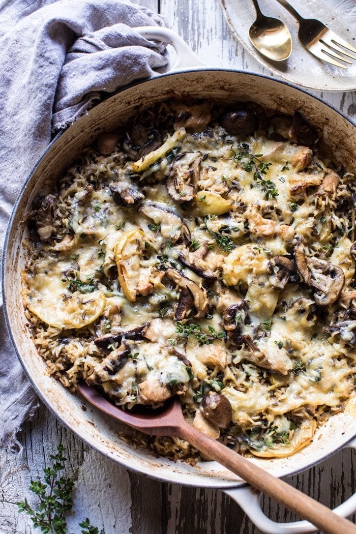 One Pan Autumn Chicken and Wild Rice Casserole