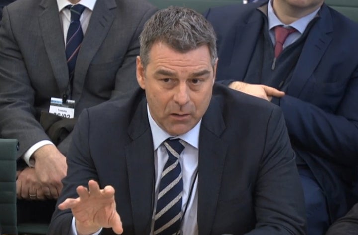 <strong>Richard Howson, former Chief Executive, answering questions at a joint hearing of the Commons Business, Energy and Industrial Strategy Committee and the Work and Pensions Committee at Portcullis House in London</strong>