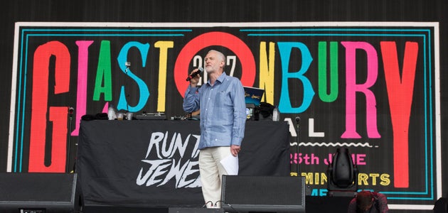 Jeremy Corbyn at the 2017 Glastonbury festival