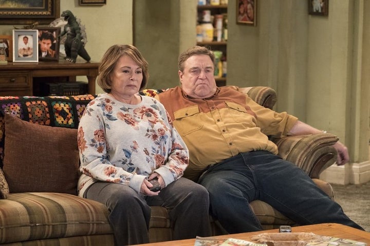 Roseanne Barr and John Goodman in "Roseanne."