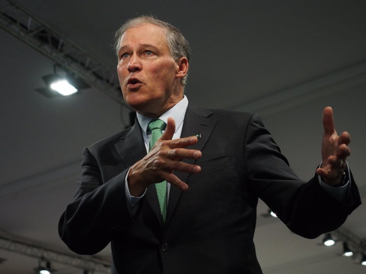 Washington Gov. Jay Inslee (D), pictured, and Washington's secretary of state, Kim Wyman, jointly announced the state would p