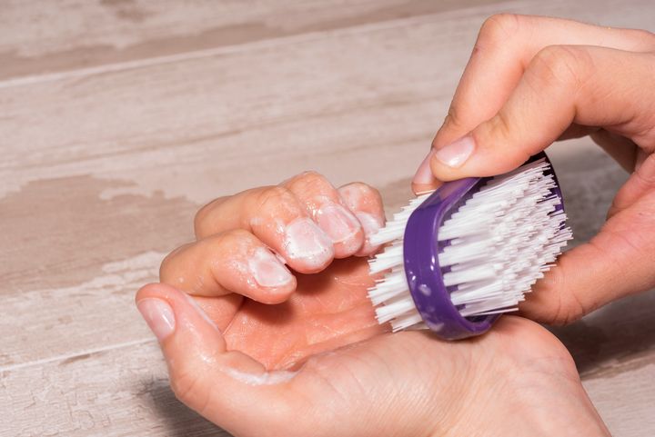 You can use a nail brush during or after a bath or shower to keep your feet looking nice.