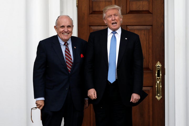 Former New York City Mayor Rudy Giuliani and President Donald Trump.