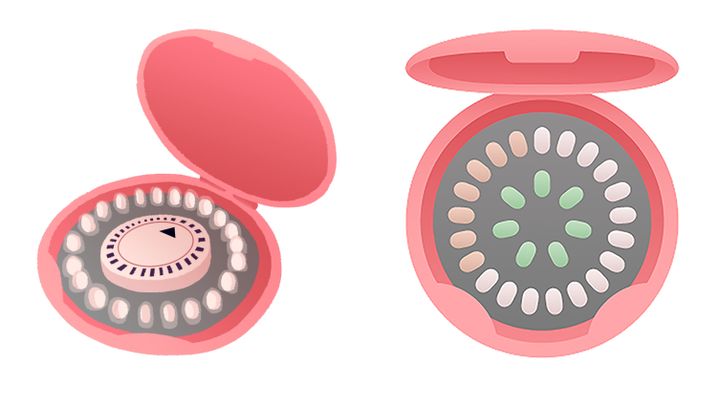 Birth control pill emoji version 1 and version 2