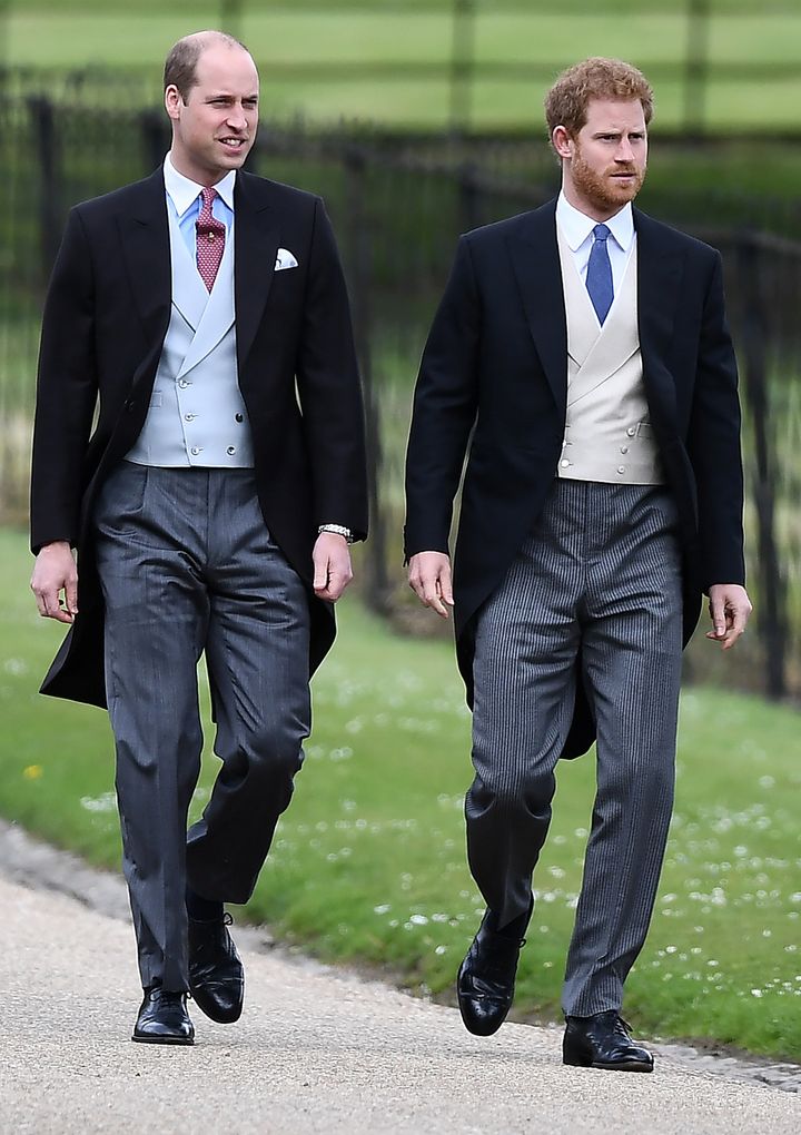 Prince William and Prince Harry pictured at Pippa Middleton's wedding on May 20, 2017. 