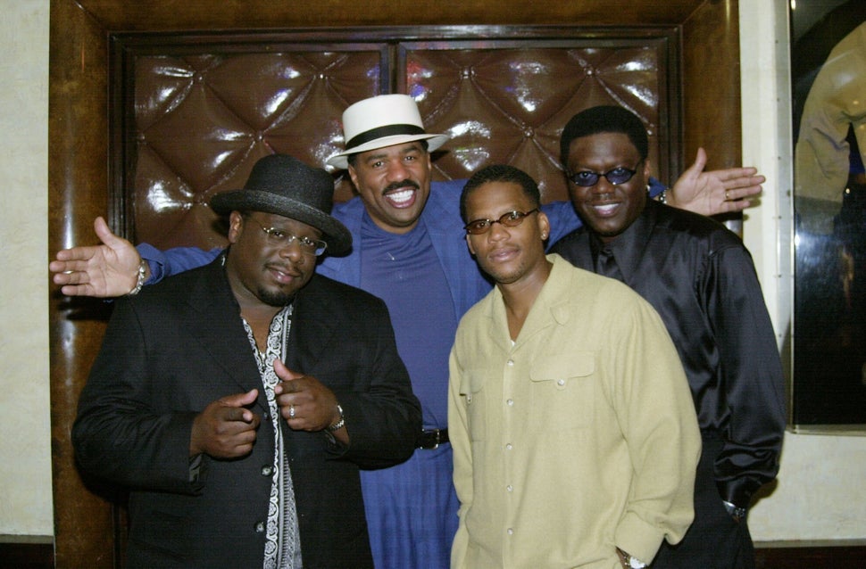 Cedric the Entertainer, Steve Harvey, D.L. Hughley and Bernie Mac, stars of "The Original Kings of Comedy," at Planet Hollywo