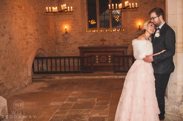 Liz Edge with her husband Nick on their wedding day.