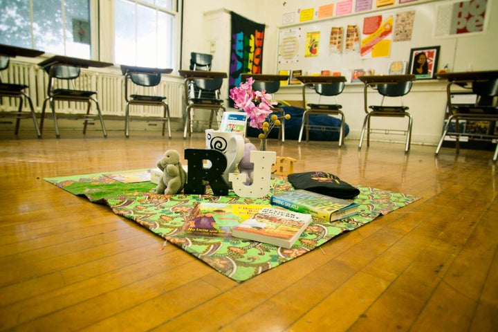 The restorative justice room at Roosevelt High School in the Los Angeles Unified School District.