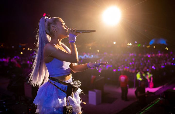 Ariana performing at Coachella last month