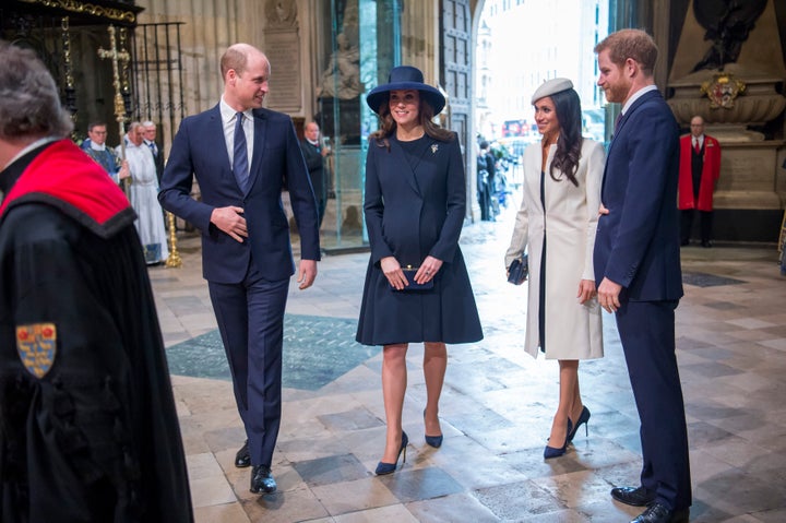 The couple attending the Commonwealth Service at Westminster Abbey with the Duke and Duchess of Cambridge