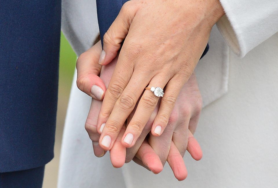 Markle's engagement ring was made using two diamonds from Diana, Princess of Wales' personal collection and a central diamond sourced from Botswana 