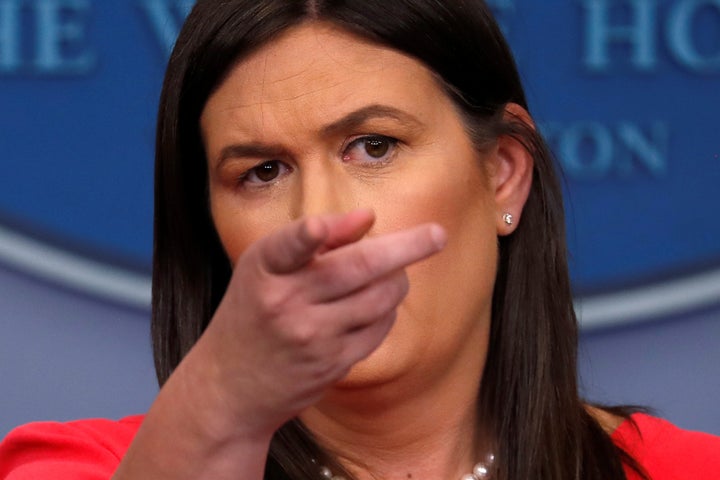 White House press secretary Sarah Huckabee Sanders on Thursday.