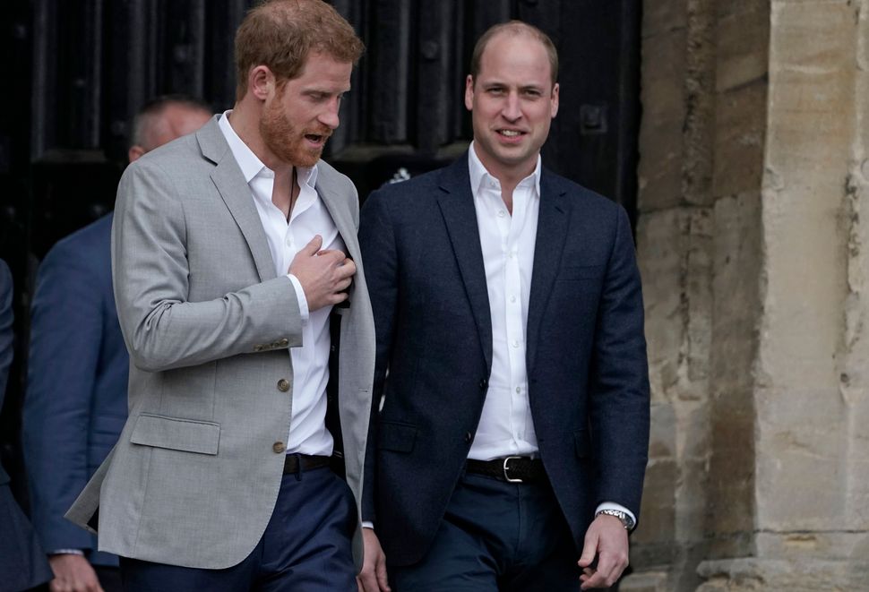 Princes William and Harry meet members of the public ahead of the big day 