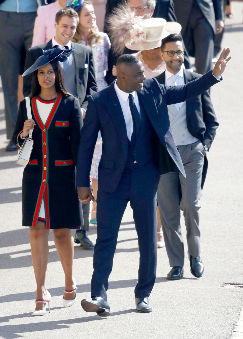 Idris Elba and Sabrina Dhowre arriving at the venue 