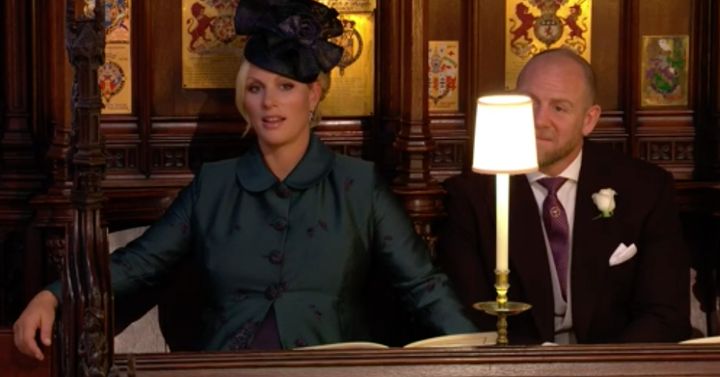 Zara Phillips looked somewhat perplexed at the service.