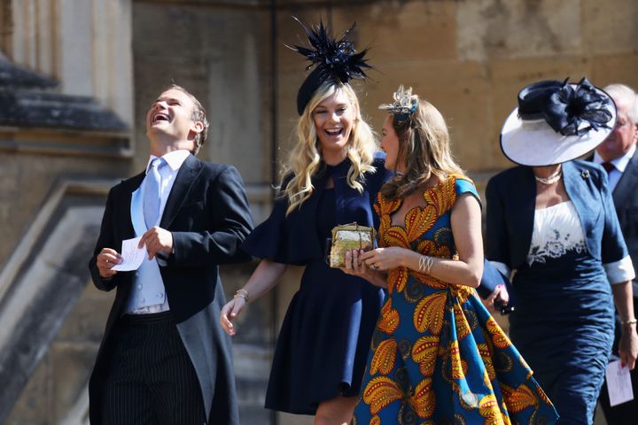 Chelsy Davy with friends at the royal wedding