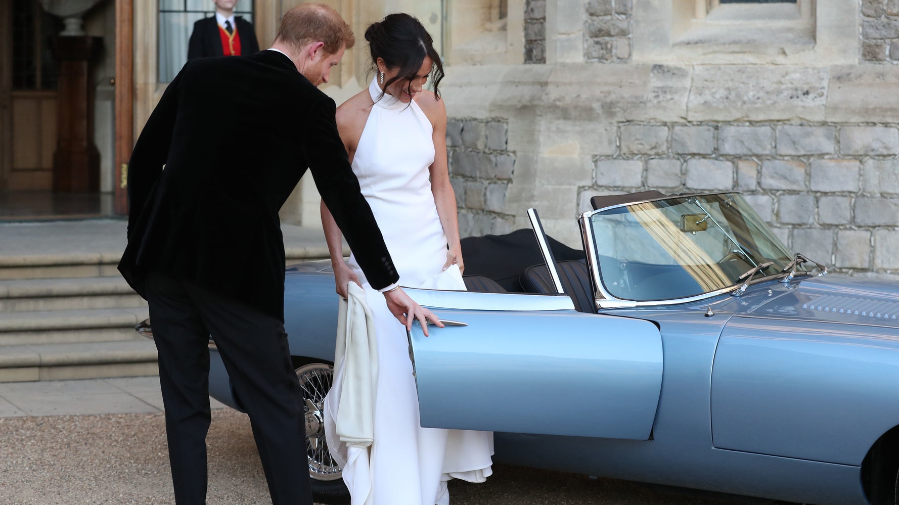 Meghan markle wedding evening dress outlet