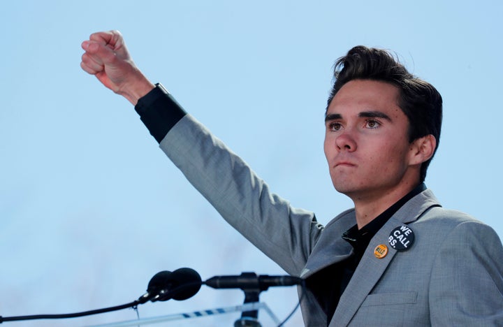 David Hogg, pictured at the March for Our Lives rally in Washington, D.C., on March 24.