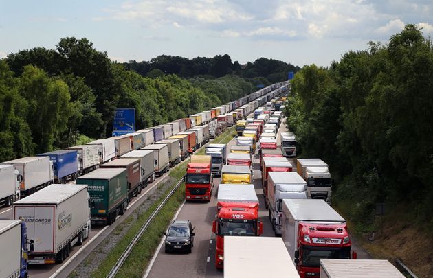 Lorries on the M20 near Kent