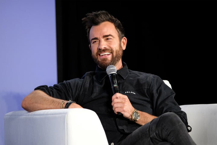 Justin Theroux shooting “Getting Curious With Jonathan Van Ness Live” at the Vulture Festival in New York City, May 20.