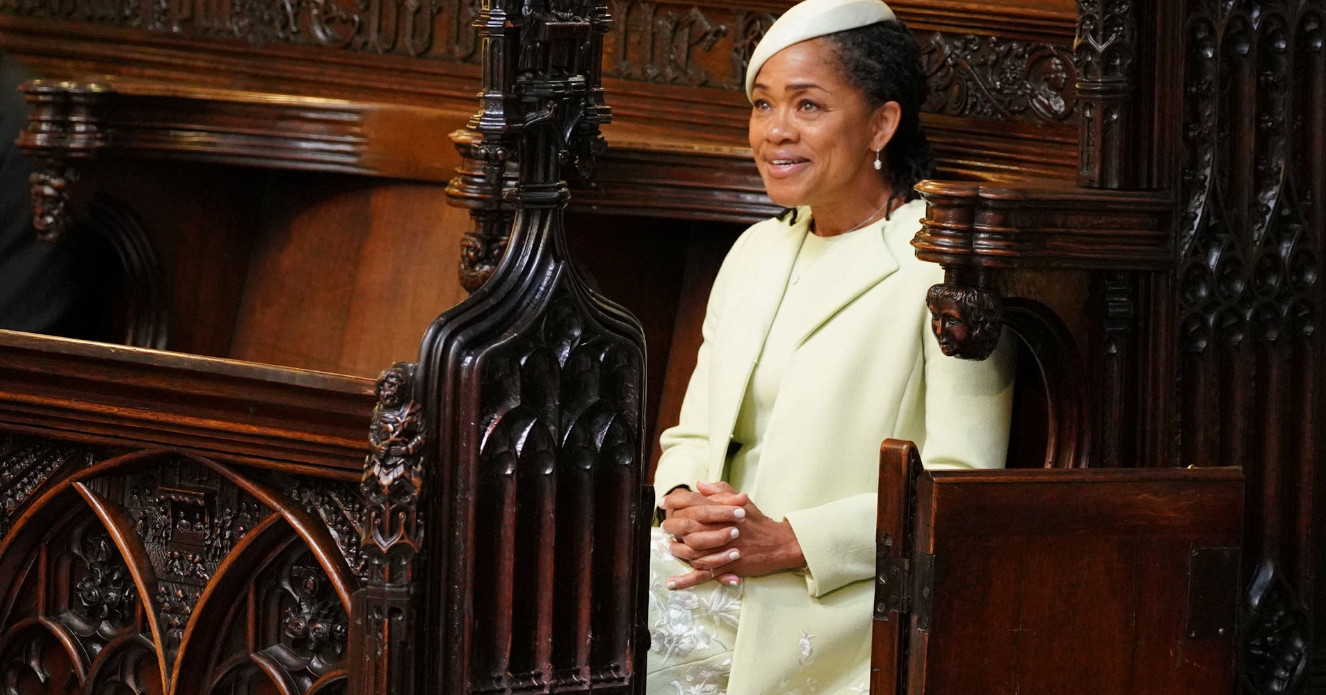 meghan markle mother wedding outfit