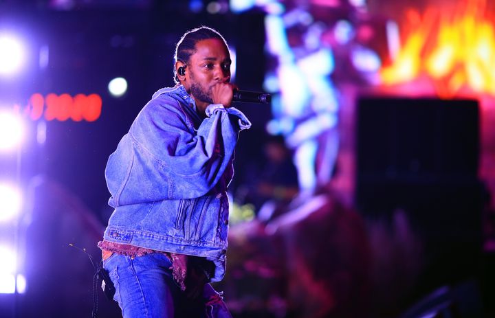 Kendrick Lamar performing at Coachella in Indio, California, in April. 