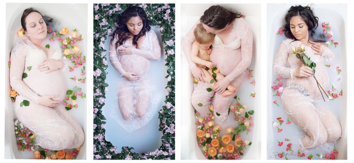 Milk bath maternity photos have become increasingly popular in recent years.