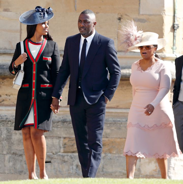 Guests at Prince Harry's wedding included Oprah Winfrey (right), Idris Elba and his fiancée Sabrina Dhowre.