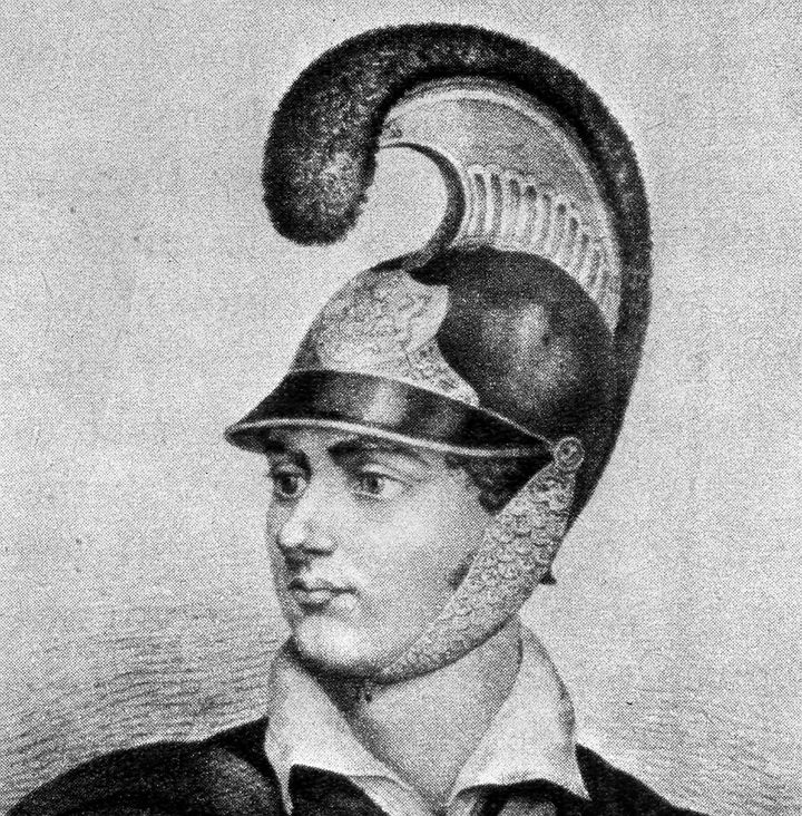 O Λόρδος Βύρωνας (1788-1824) με ελληνική περικεφαλαία.