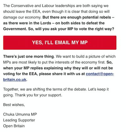 The Open Britain email that upset Prescott