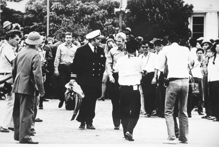 John McCain, center right, seen shortly after being released from a North Vietnamese prison camp in 1973.