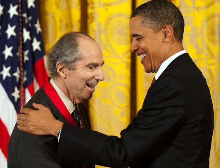 President Barack Obama, right, presented novelist Philip Roth with the National Humanities Medal during a White House ceremony in 2011.