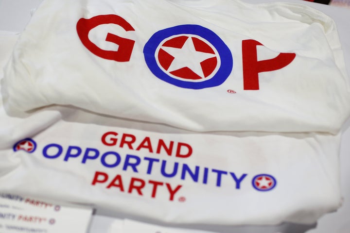 A Republican Party shirt is on display at the Conservative Political Action Conference at National Harbor, Maryland, Feb. 23, 2018.