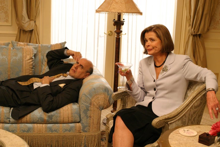 Tambor and Walter in character as George Sr and Lucille Bluth