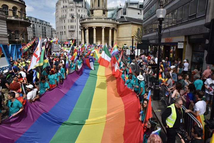  the annual LGBT Pride Parade on July 08, 2017 in London.