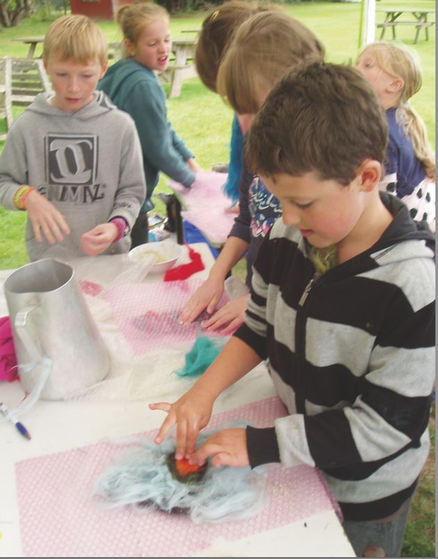 Ben (at the front) doing crafts during an ATE superweek. 