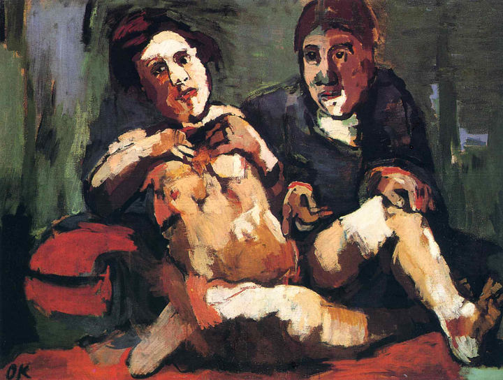 Oskar Kokoschka's "Self-Portrait with Doll," 1922. Oil on canvas.