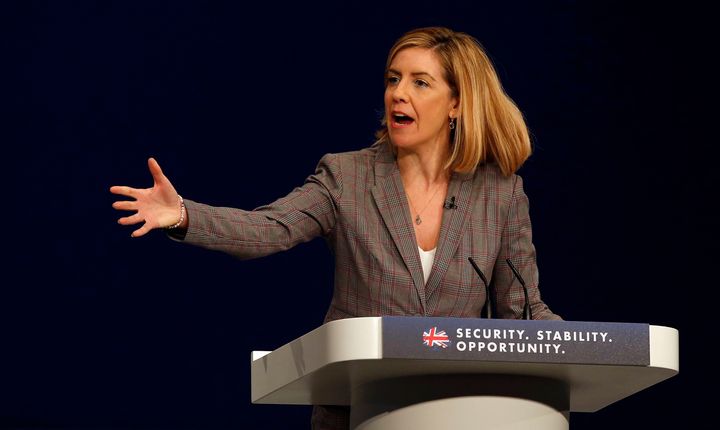 Andrea Jenkyns, MP for Morley and Outwood, addresses the Conservative Party conference in Manchester.