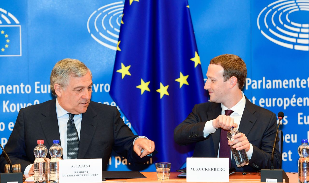 Facebook founder Mark Zuckerberg gives evidence to the European Parliament