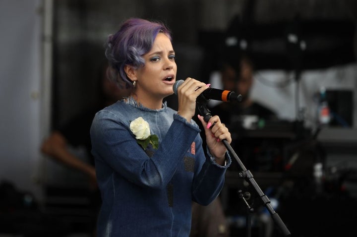 Lily Allen used the post to promote her new album, “No Shame.” 