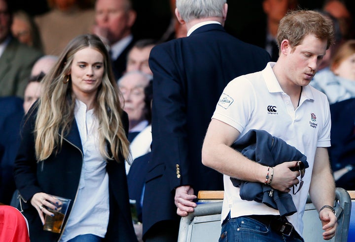 Cressida Bonas and Prince Harry attending a rugby match in London on March 9, 2014.