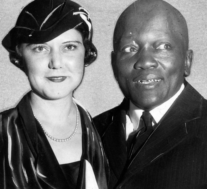 Jack Johnson in 1920 with his second wife, Lucille Cameron. He was often criticized for his romantic relationships with white women.