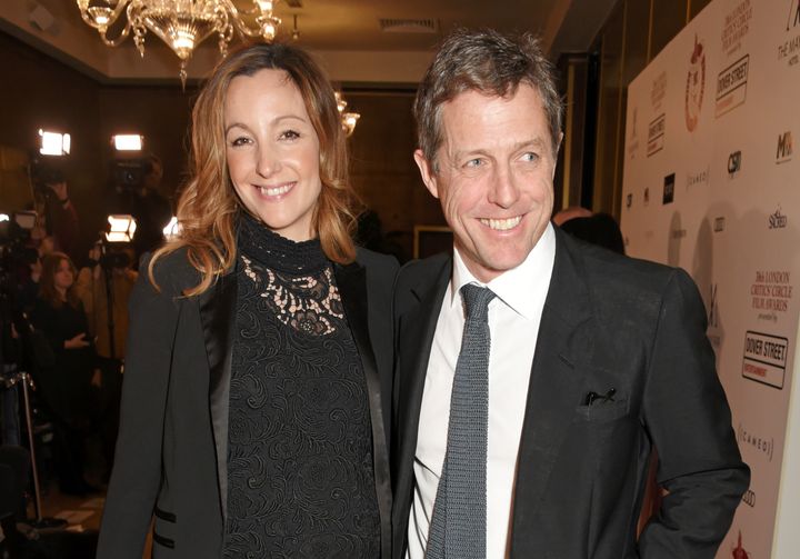 Hugh Grant and Anna Eberstein pictured earlier this year