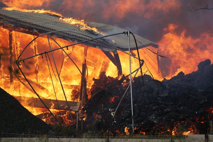 Lava destroyed this home in Leilani Estates on Hawaii's big Island over the weekend.