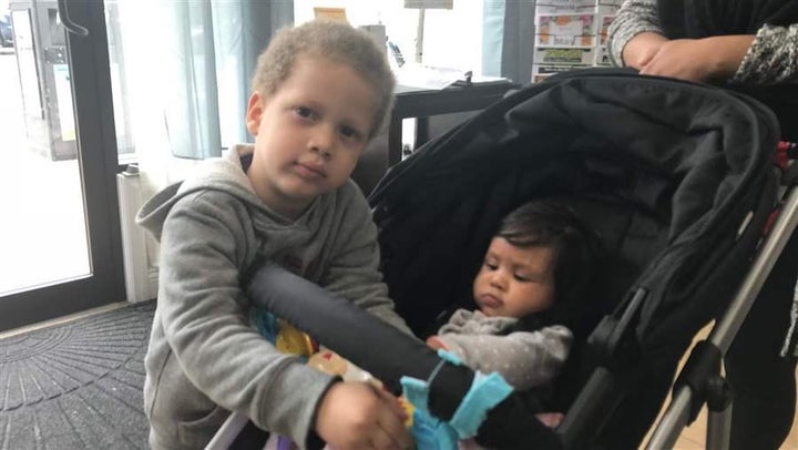 Young children hang out at the Liberty Family Success Center in Kearny, New Jersey. The drop-in center offers families free a
